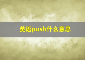 英语push什么意思