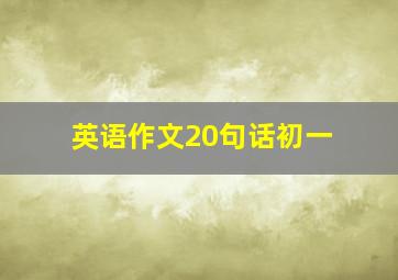 英语作文20句话初一