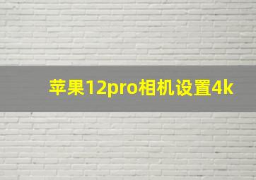 苹果12pro相机设置4k