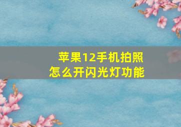 苹果12手机拍照怎么开闪光灯功能