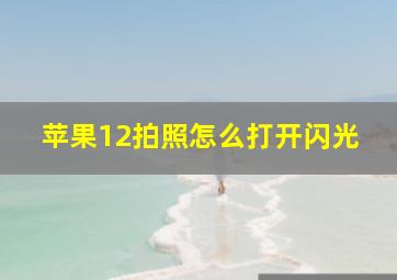 苹果12拍照怎么打开闪光