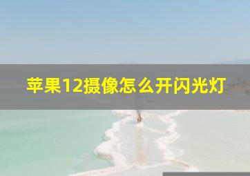 苹果12摄像怎么开闪光灯