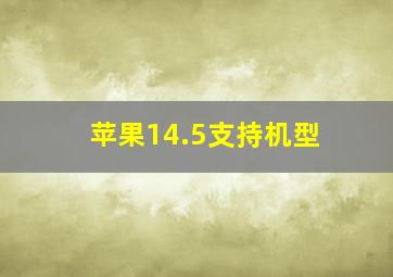 苹果14.5支持机型