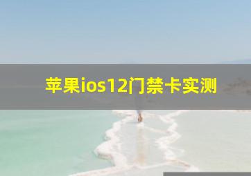 苹果ios12门禁卡实测