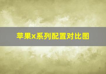 苹果x系列配置对比图