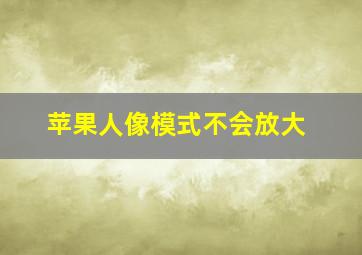 苹果人像模式不会放大