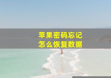 苹果密码忘记怎么恢复数据