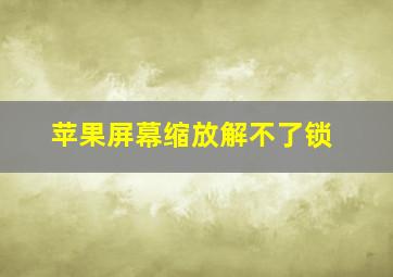 苹果屏幕缩放解不了锁