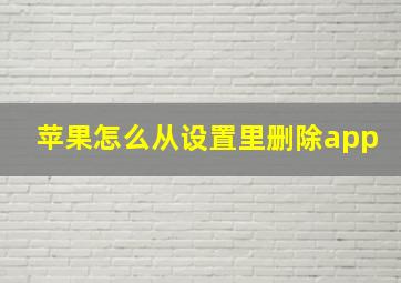 苹果怎么从设置里删除app