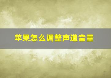 苹果怎么调整声道音量