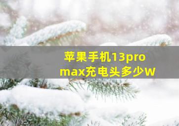 苹果手机13promax充电头多少W