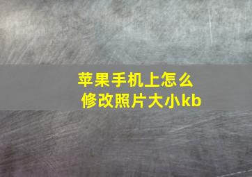 苹果手机上怎么修改照片大小kb