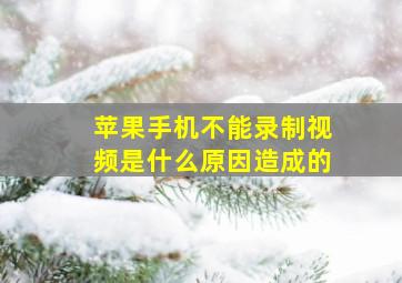 苹果手机不能录制视频是什么原因造成的