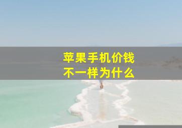 苹果手机价钱不一样为什么