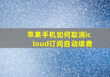 苹果手机如何取消icloud订阅自动续费