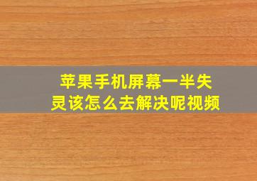 苹果手机屏幕一半失灵该怎么去解决呢视频