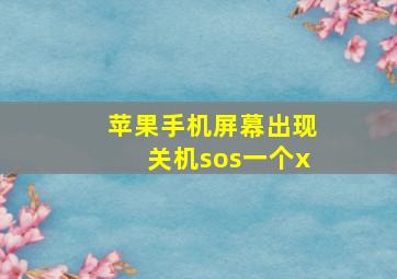 苹果手机屏幕出现关机sos一个x