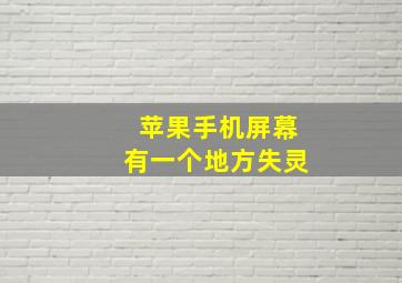 苹果手机屏幕有一个地方失灵