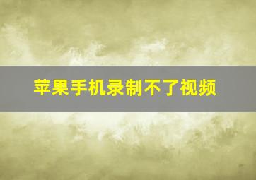 苹果手机录制不了视频