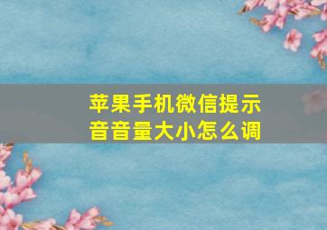 苹果手机微信提示音音量大小怎么调