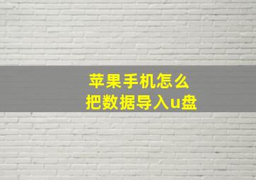 苹果手机怎么把数据导入u盘