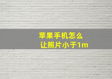 苹果手机怎么让照片小于1m