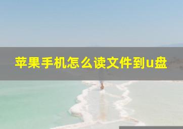 苹果手机怎么读文件到u盘