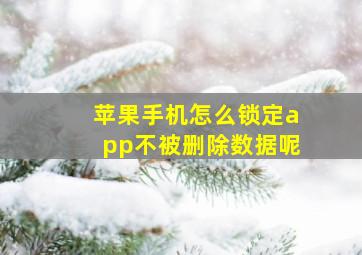 苹果手机怎么锁定app不被删除数据呢