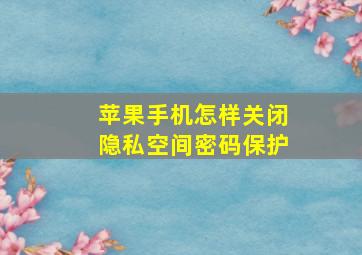 苹果手机怎样关闭隐私空间密码保护