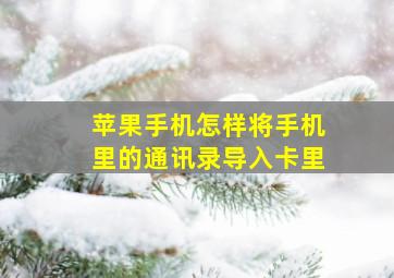 苹果手机怎样将手机里的通讯录导入卡里