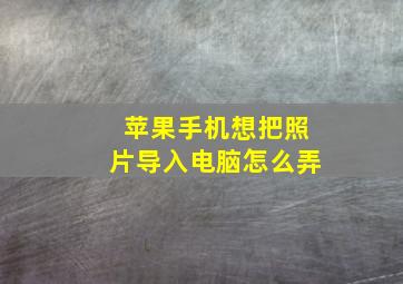 苹果手机想把照片导入电脑怎么弄