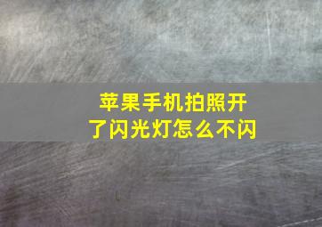 苹果手机拍照开了闪光灯怎么不闪