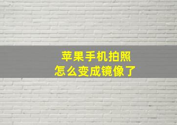 苹果手机拍照怎么变成镜像了