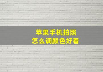 苹果手机拍照怎么调颜色好看