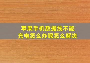 苹果手机数据线不能充电怎么办呢怎么解决