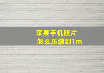 苹果手机照片怎么压缩到1m