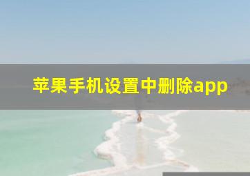 苹果手机设置中删除app