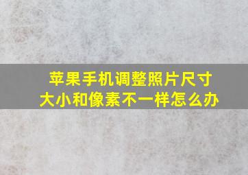 苹果手机调整照片尺寸大小和像素不一样怎么办