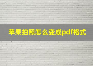 苹果拍照怎么变成pdf格式