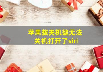 苹果按关机键无法关机打开了siri