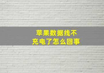 苹果数据线不充电了怎么回事