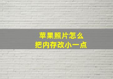 苹果照片怎么把内存改小一点