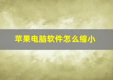 苹果电脑软件怎么缩小