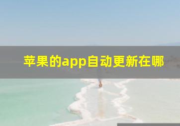 苹果的app自动更新在哪