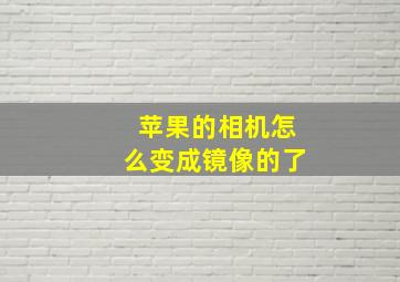 苹果的相机怎么变成镜像的了