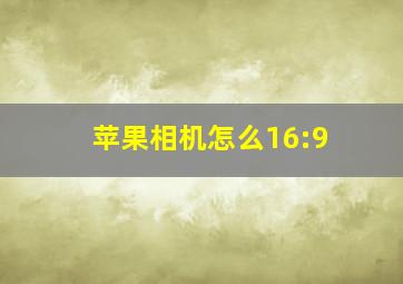 苹果相机怎么16:9