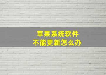 苹果系统软件不能更新怎么办