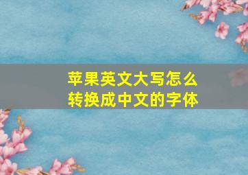 苹果英文大写怎么转换成中文的字体