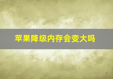 苹果降级内存会变大吗