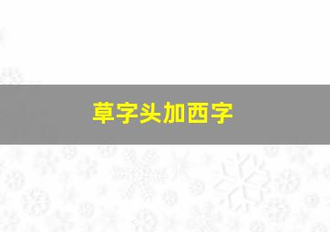 草字头加西字